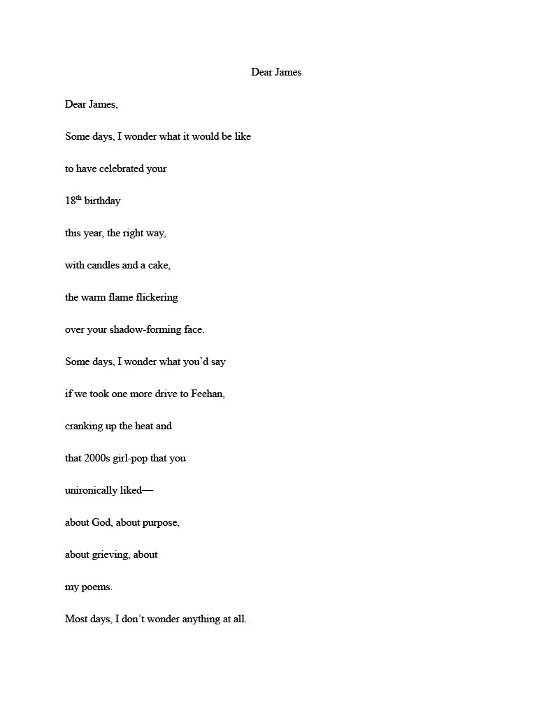 Rip James Letters Dear James – The Cairn